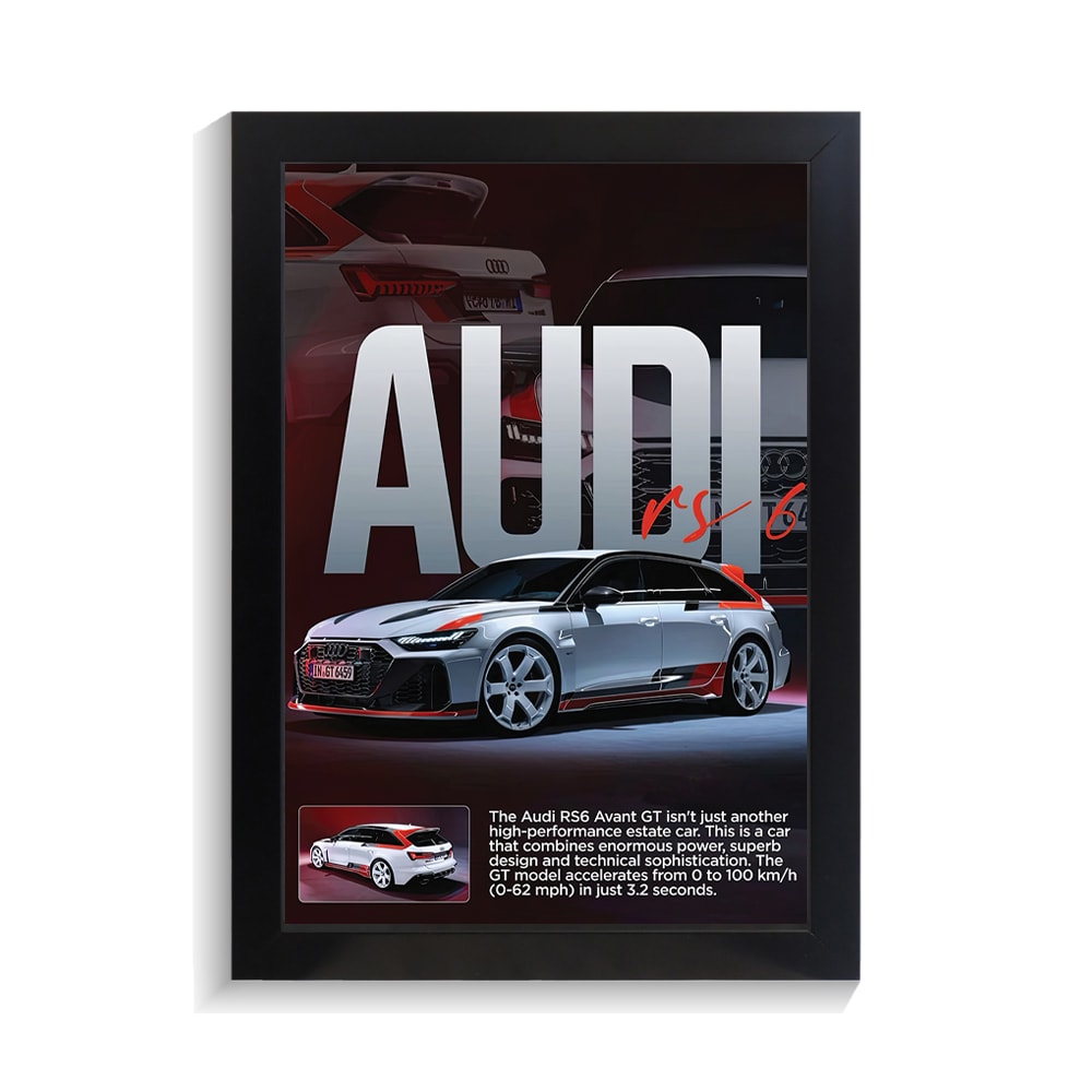 تابلو ماشین طرح آئودی RS6 کد PF-23152 تابلو ماشین طرح آئودی RS6 کد PF 23152