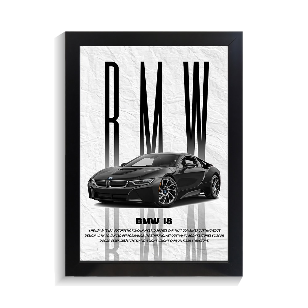 تابلو ماشین طرح بی ام و I8 کد PF-23214 تابلو ماشین طرح بی ام و I8 کد PF 23214