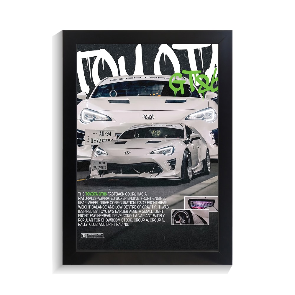 تابلو ماشین طرح تویوتا GT86 کد PF-23488 تابلو ماشین طرح تویوتا GT86 کد PF 23488