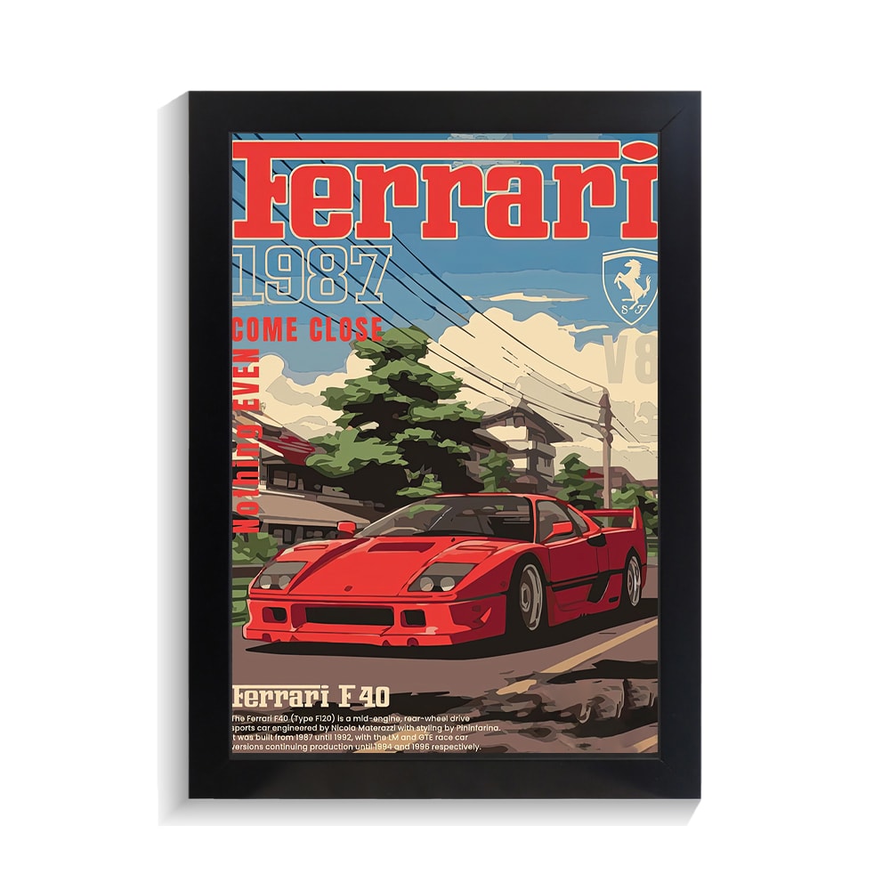 تابلو ماشین طرح فراری F40 کد PF-23269 تابلو ماشین طرح فراری F40 کد PF 23269