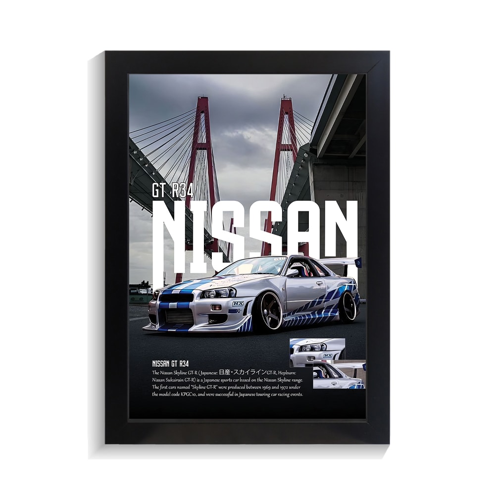 تابلو ماشین طرح نیسان GT R34 کد PF-23391 تابلو ماشین طرح نیسان GT R34 کد PF 23391