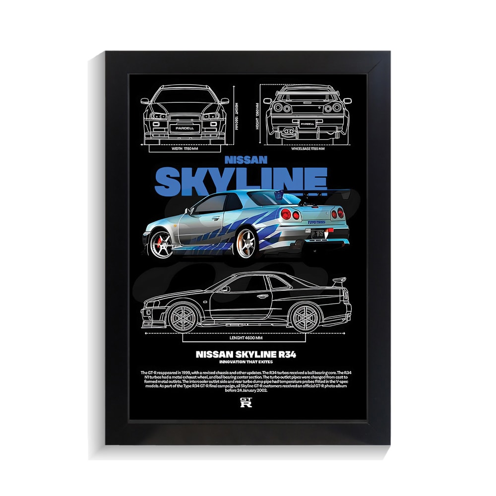 تابلو ماشین طرح نیسان اسکای لاین R34 کد PF-23386 تابلو ماشین طرح نیسان اسکای لاین R34 کد PF 23386