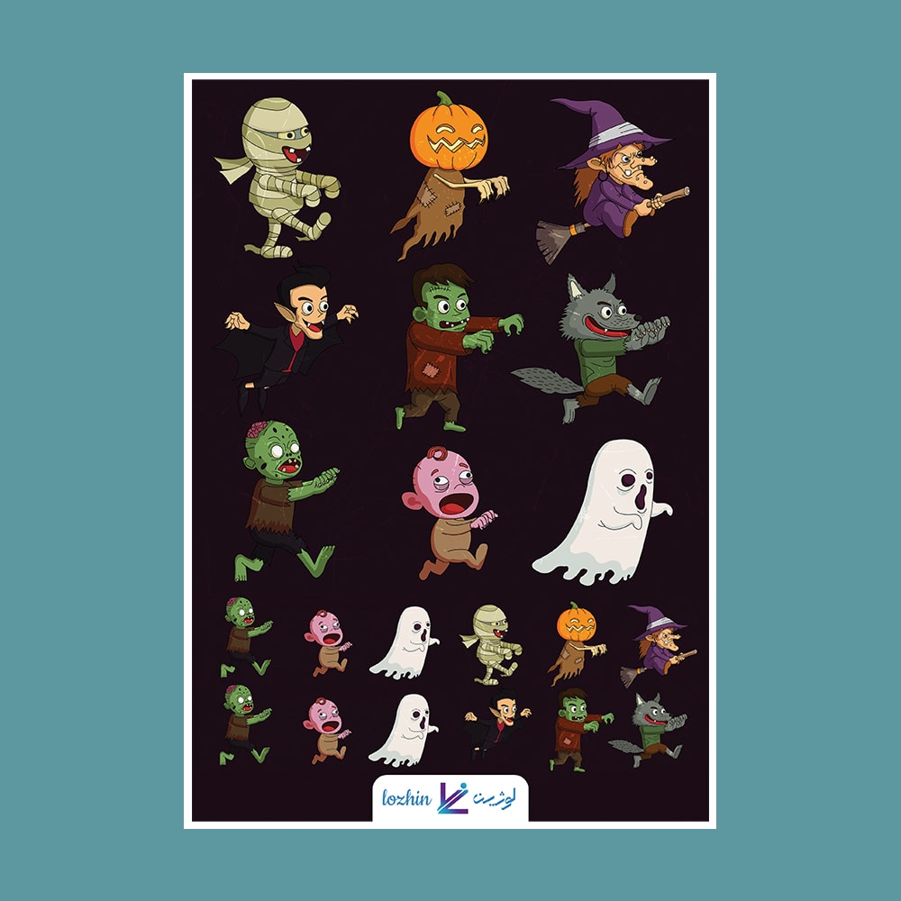استیکر فانتزی طرح هالووین کد STNC-21015 (بدون برش) 