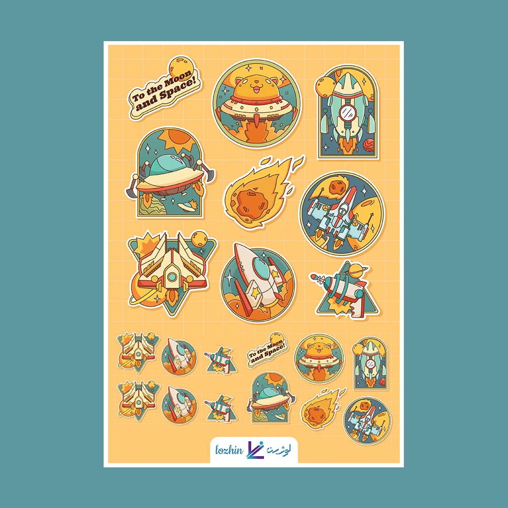 استیکر کهکشانی طرح فضا کد STNC-16000 (بدون برش) 