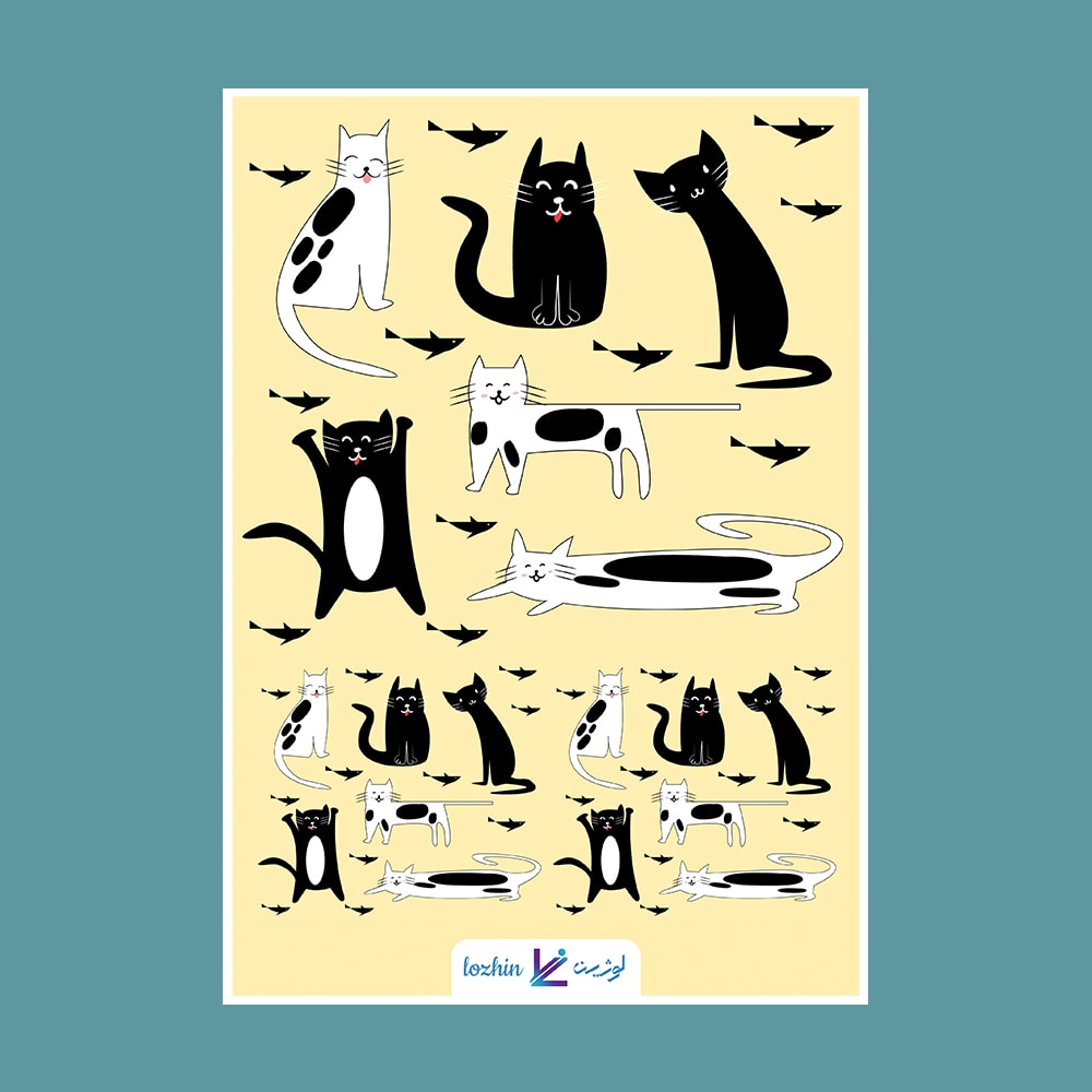 استیکر حیوانات طرح گربه کد STNC-19001 استیکر حیوانات طرح گربه کد STNC 19001