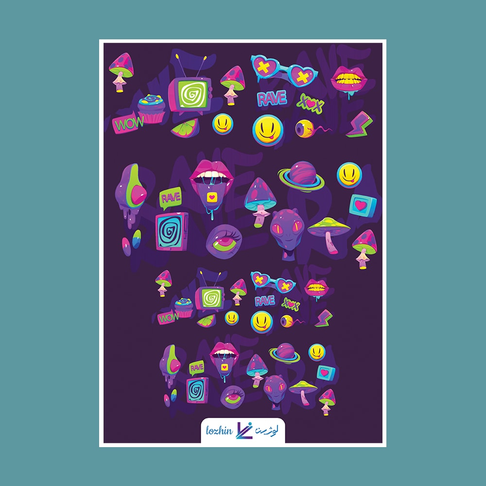 استیکر فانتزی طرح بنفش کد STNC-21004 استیکر فانتزی طرح بنفش کد STNC 21004