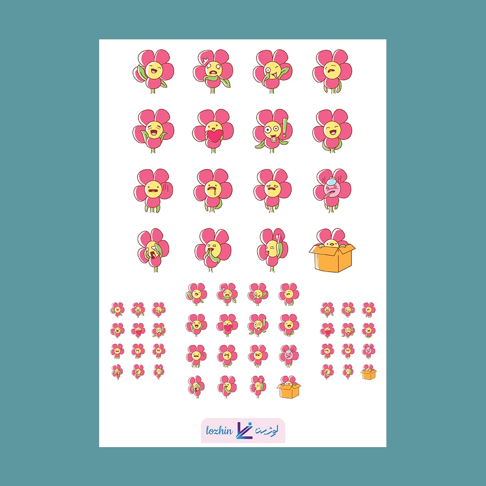 استیکر فانتزی طرح گل کد STNC-21009 استیکر فانتزی طرح گل کد STNC 21009