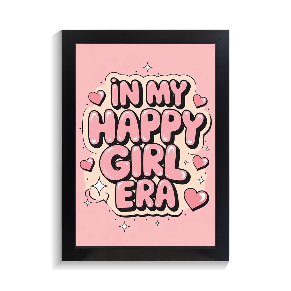 تابلو تایپوگرافی طرح happy girl کد PF-15100 تابلو تایپوگرافی طرح happy girl کد PF 15100