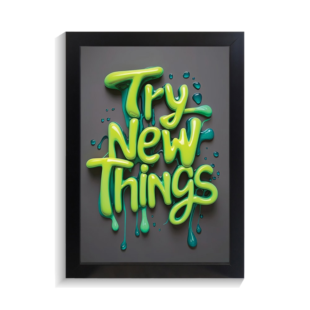 تابلو تایپوگرافی طرح try new things کد PF-15048 تابلو تایپوگرافی طرح try new things کد PF 15048