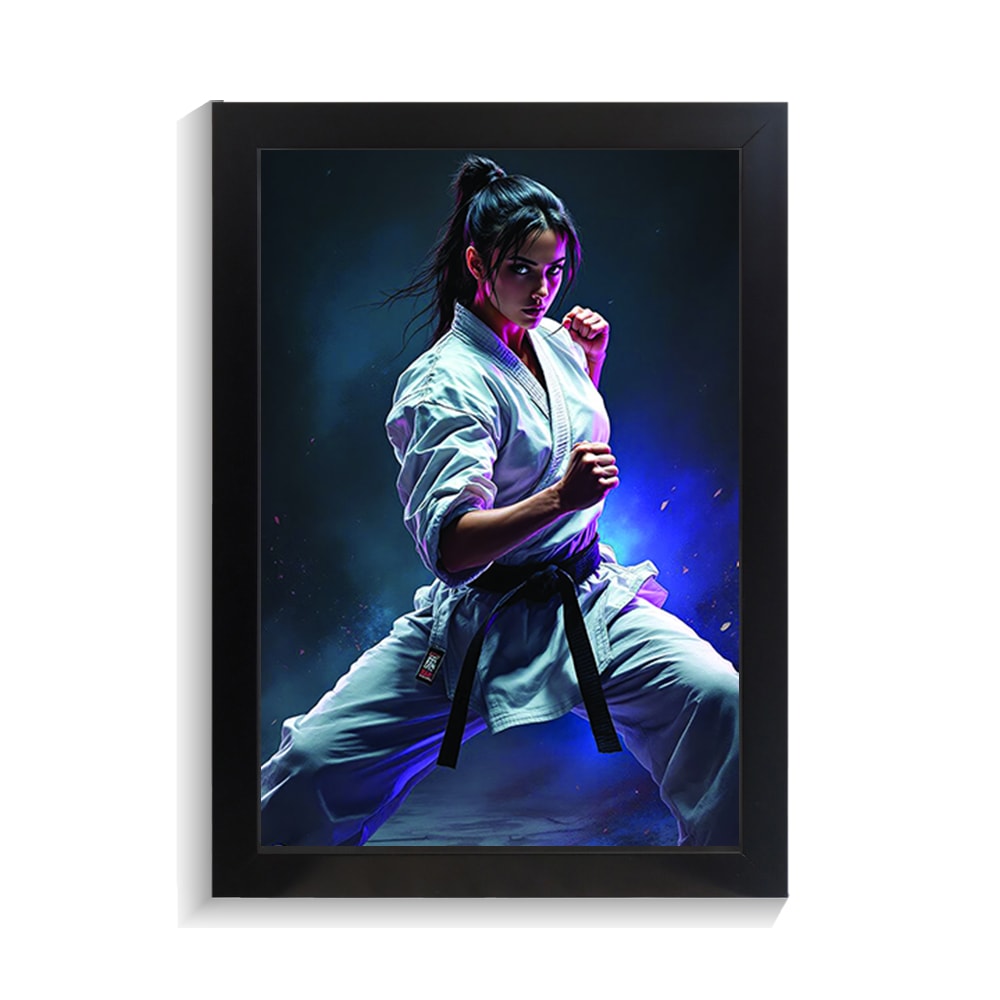 تابلو رزمی طرح دختر رزمی کار کد PF-29056 تابلو رزمی طرح دختر رزمی کار کد PF 29056