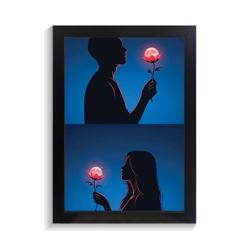 تابلو عاشقانه طرح flower moon کد PF-27026 تابلو عاشقانه طرح flower moon کد PF 27026