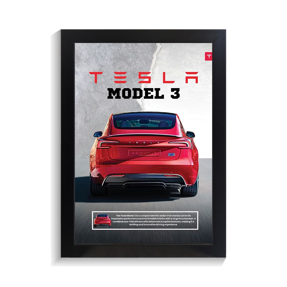 تابلو ماشین طرح تسلا مدل 3 کد PF-23826 تابلو ماشین طرح تسلا مدل 3 کد PF 23826