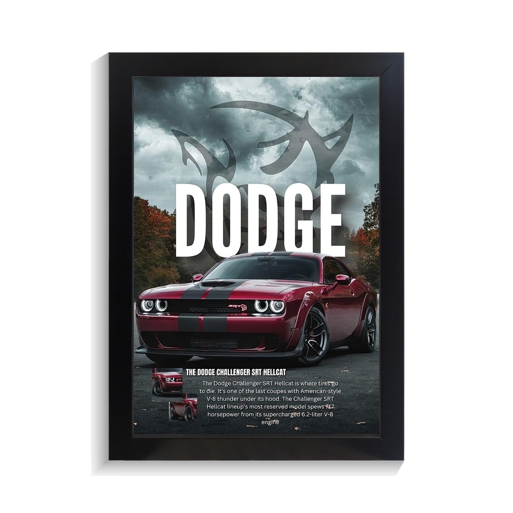 تابلو ماشین طرح دوج چلنجر کد PF-23672 تابلو ماشین طرح دوج چلنجر کد PF 23672