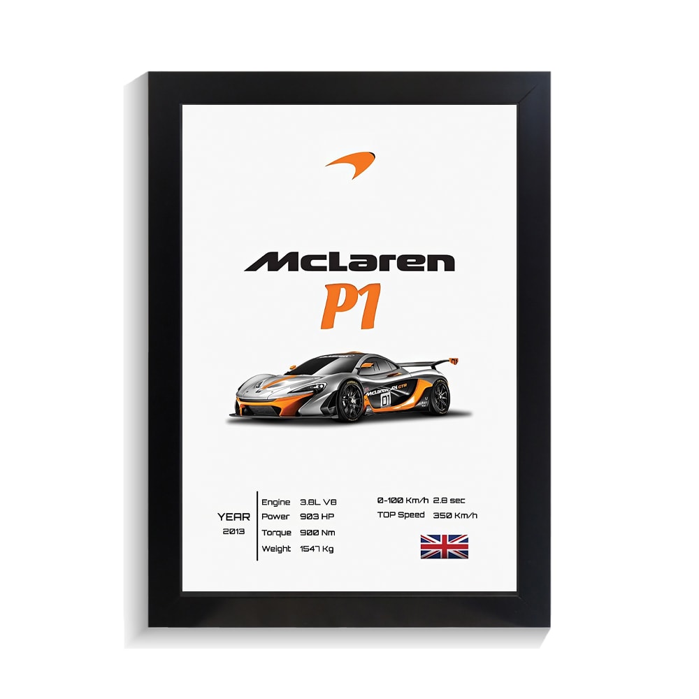 تابلو ماشین طرح مک لارن p1 کد PF-23883 تابلو ماشین طرح مک لارن p1 کد PF 23883