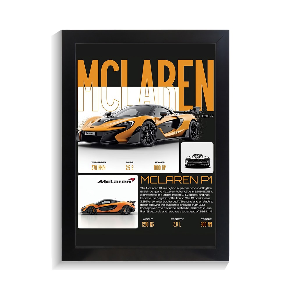 تابلو ماشین طرح مک لارن p1 کد PF-23908 تابلو ماشین طرح مک لارن p1 کد PF 23908