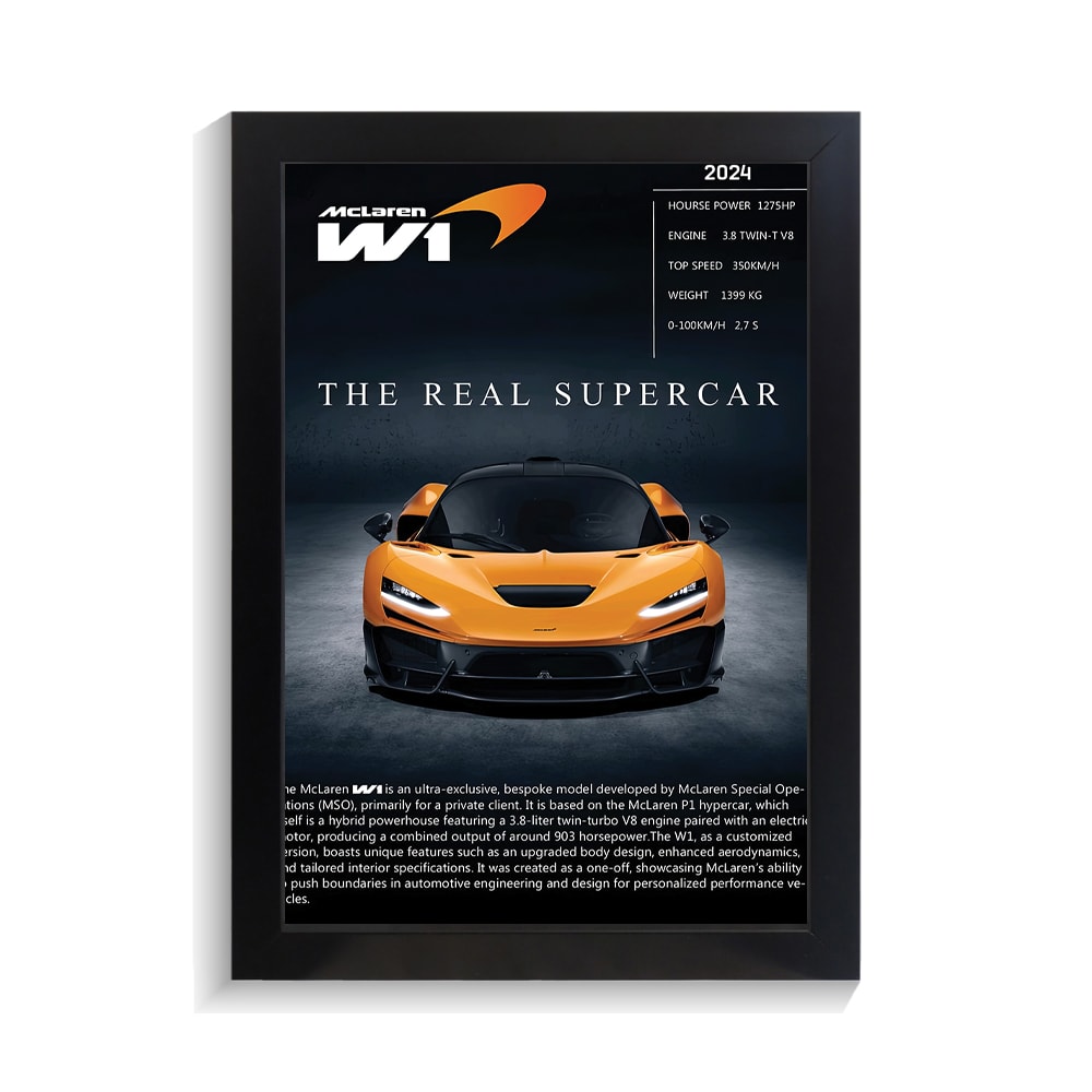 تابلو ماشین طرح مک لارن w1 کد PF-23924 تابلو ماشین طرح مک لارن w1 کد PF 23924