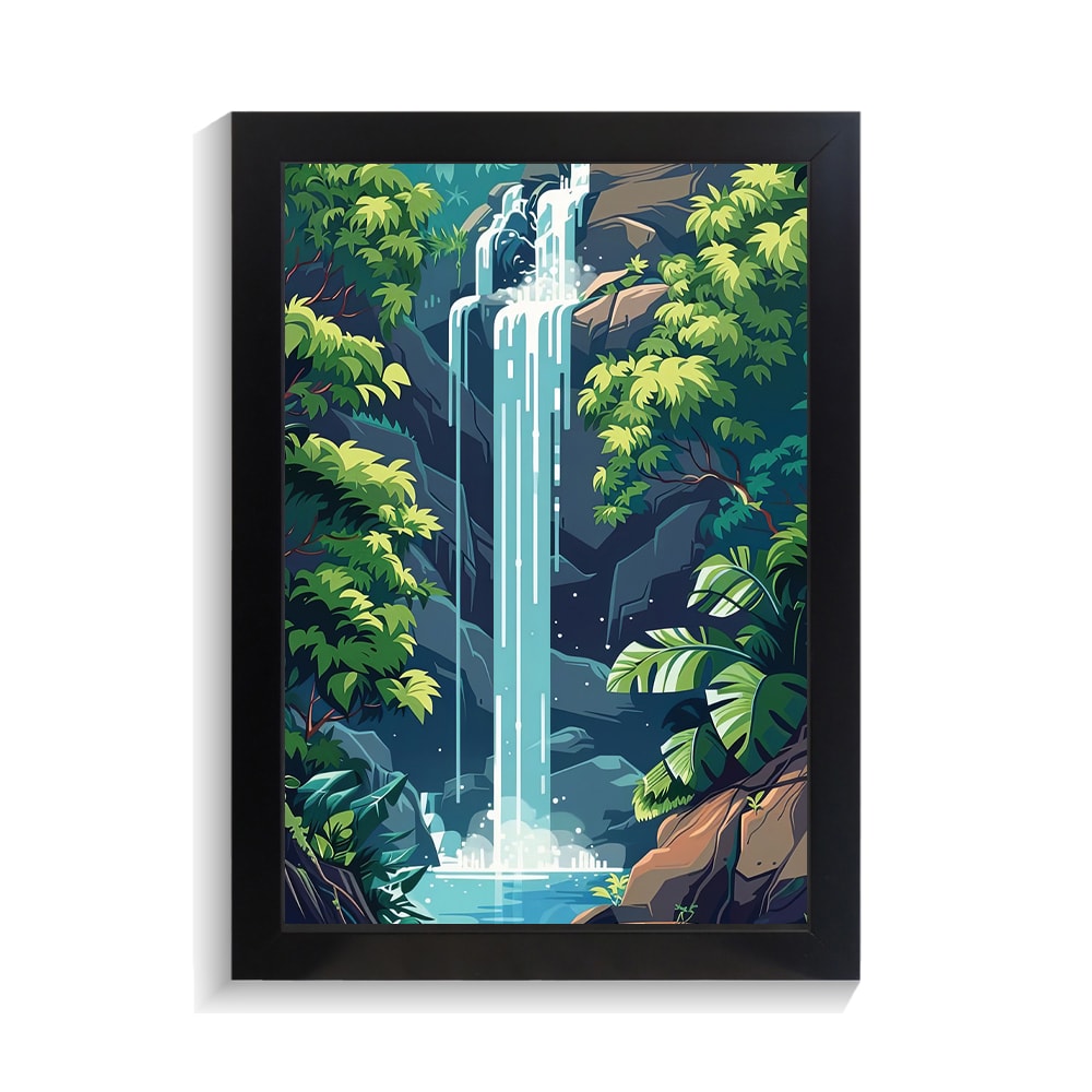 تابلو منظره طرح آبشار جنگل کد PF-22029 تابلو منظره طرح آبشار جنگل کد PF 22029