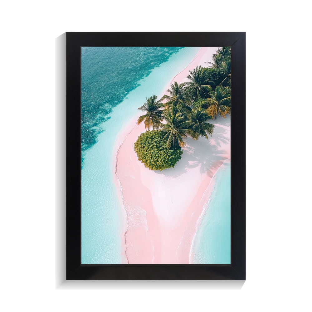 تابلو منظره طرح ساحل صورتی کد PF-22073 تابلو منظره طرح ساحل صورتی کد PF 22073