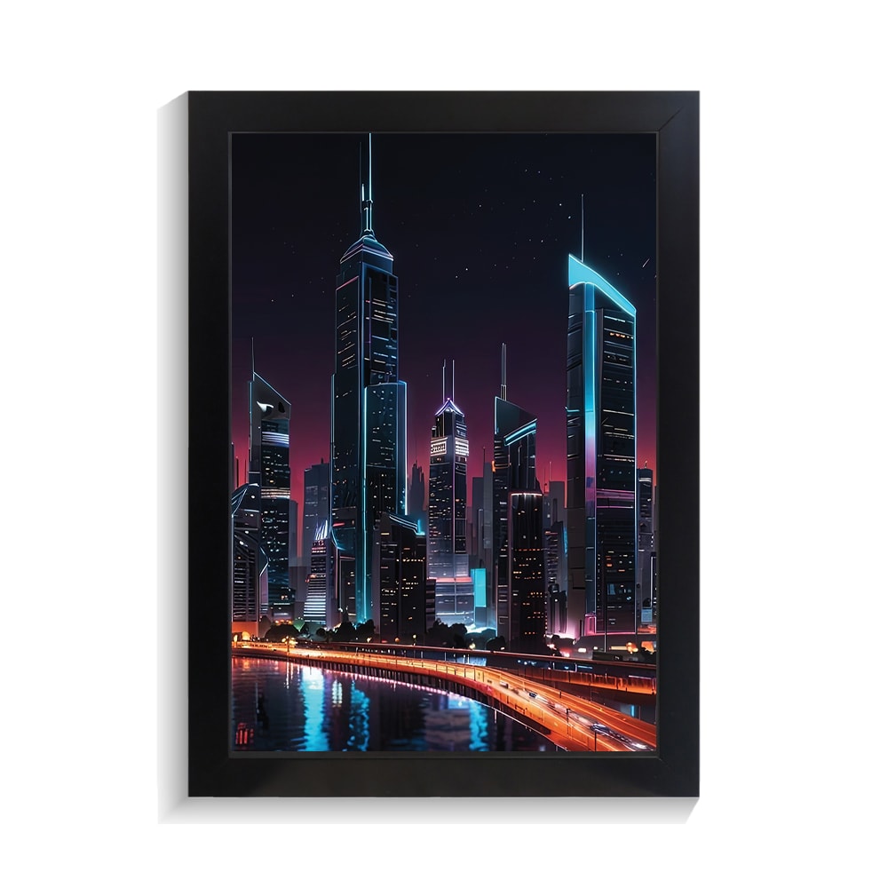 تابلو منظره طرح شهر مدرن کد PF-22176 تابلو منظره طرح شهر مدرن کد PF 22176