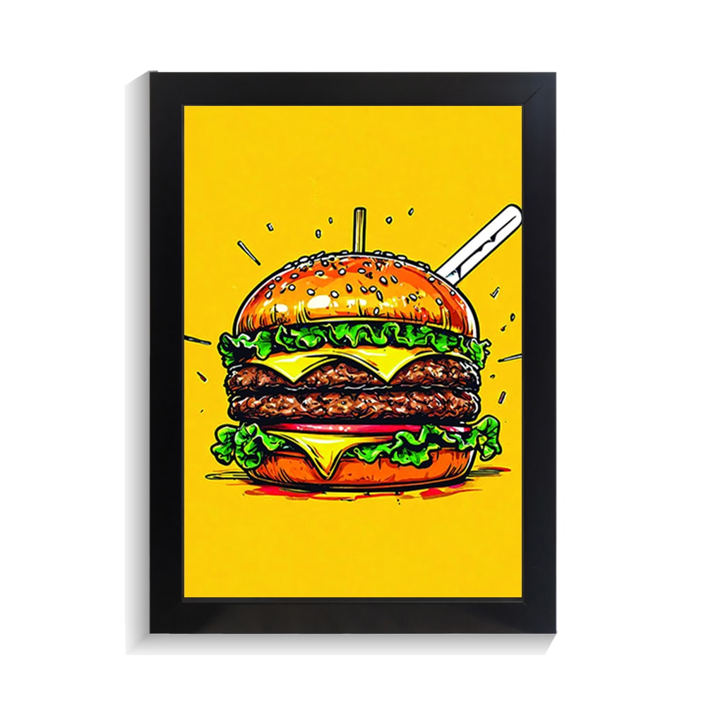 تابلو کافه و رستوران طرح برگر کد PF-29066 تابلو کافه و رستوران طرح برگر کد PF 29066