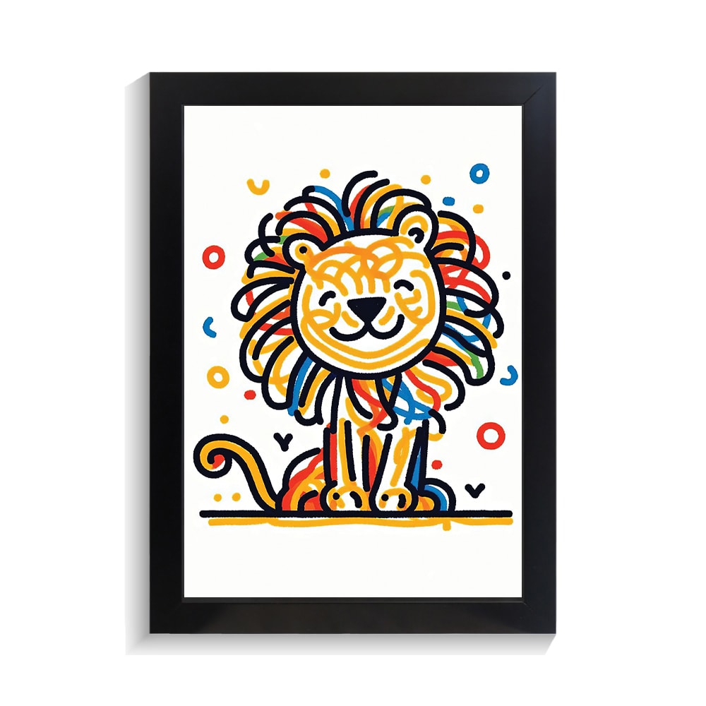 تابلو کودکانه طرح شیر کد PF-26141 تابلو کودکانه طرح شیر کد PF 26141