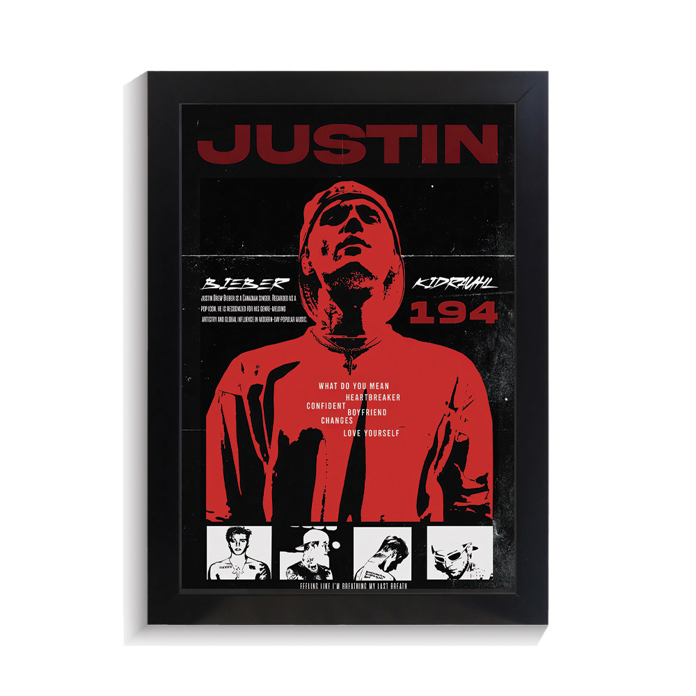 تابلو خواننده طرح جاستین بیبر کد PF-20383 تابلو خواننده طرح جاستین بیبر کد PF 20383