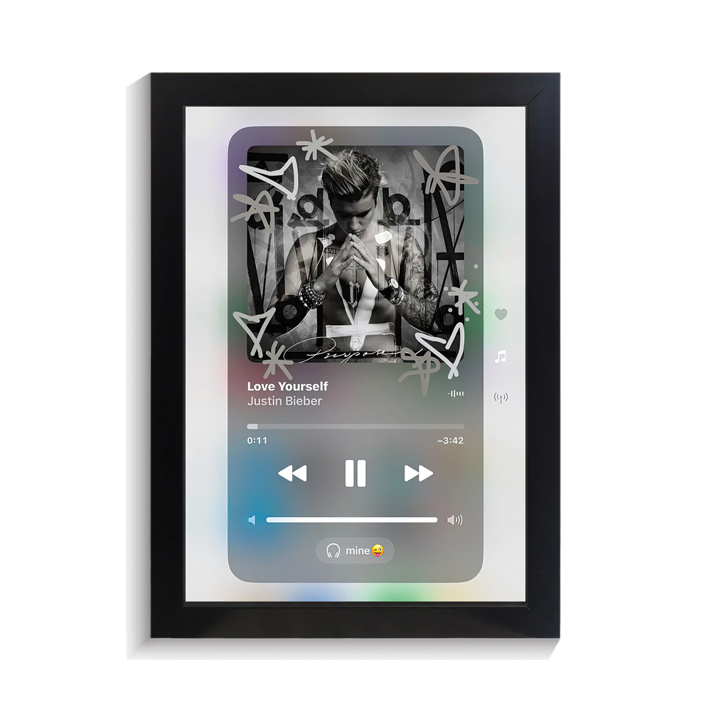 تابلو خواننده طرح موزیک پلیر Love Yourself جاستین بیبر کد PF-20382 تابلو خواننده طرح موزیک پلیر Love Yourself جاستین بیبر کد PF 20382