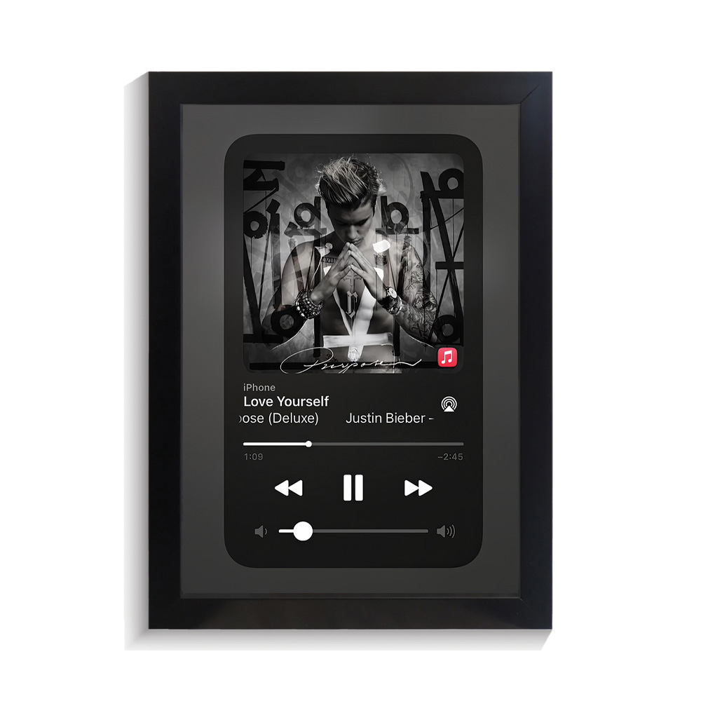 تابلو خواننده طرح موزیک پلیر Love Yourself جاستین بیبر کد PF-20386 تابلو خواننده طرح موزیک پلیر Love Yourself جاستین بیبر کد PF 20386