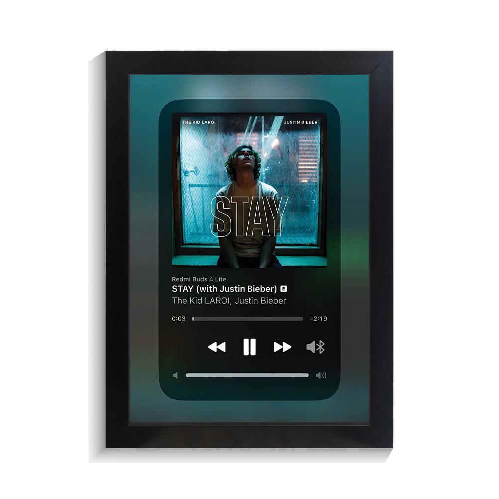 تابلو خواننده طرح موزیک پلیر STAY جاستین بیبر کد PF-20387 تابلو خواننده طرح موزیک پلیر STAY جاستین بیبر کد PF 20387