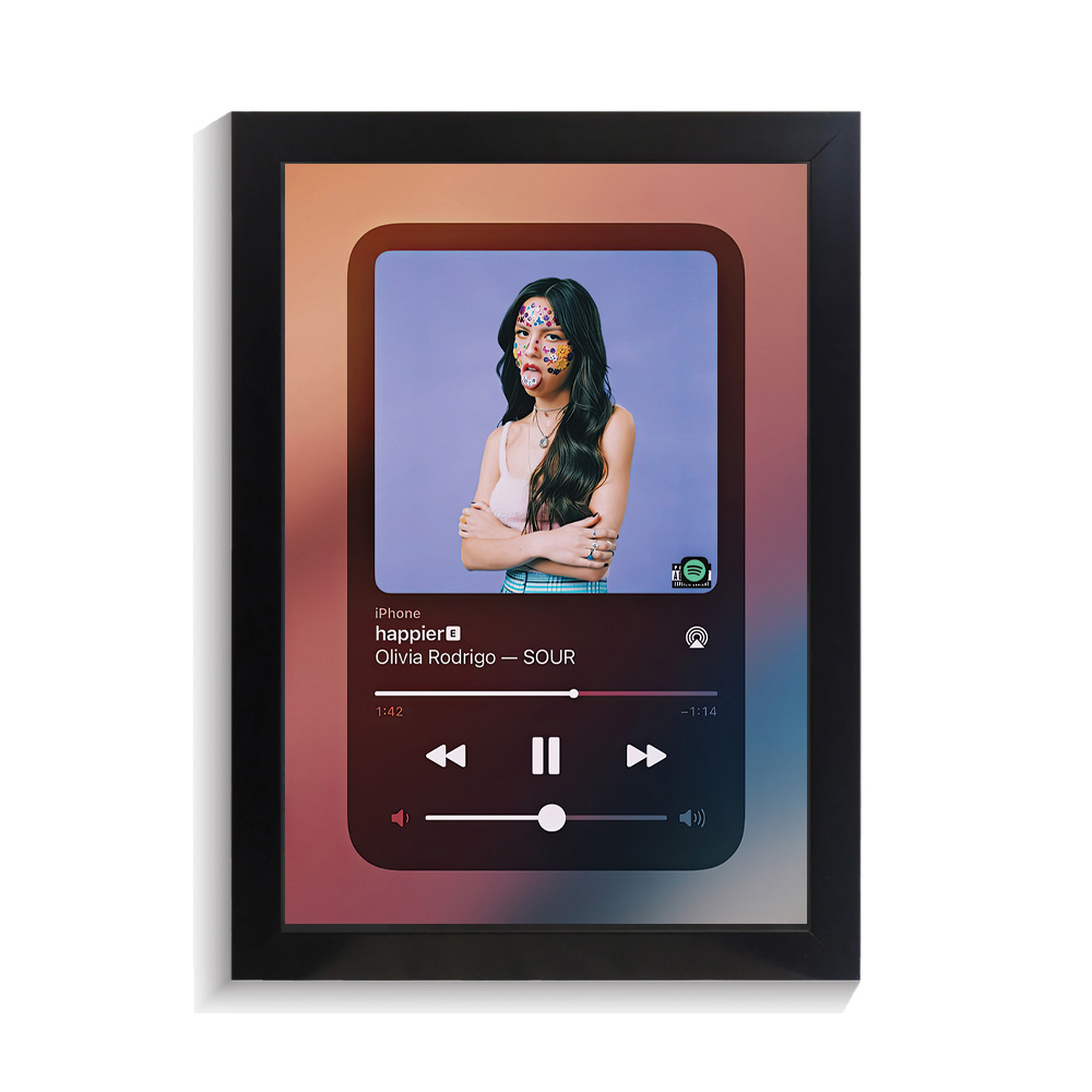 تابلو خواننده طرح موزیک پلیر happier اولیویا رودریگو کد PF-20473 تابلو خواننده طرح موزیک پلیر happier اولیویا رودریگو کد PF 20473