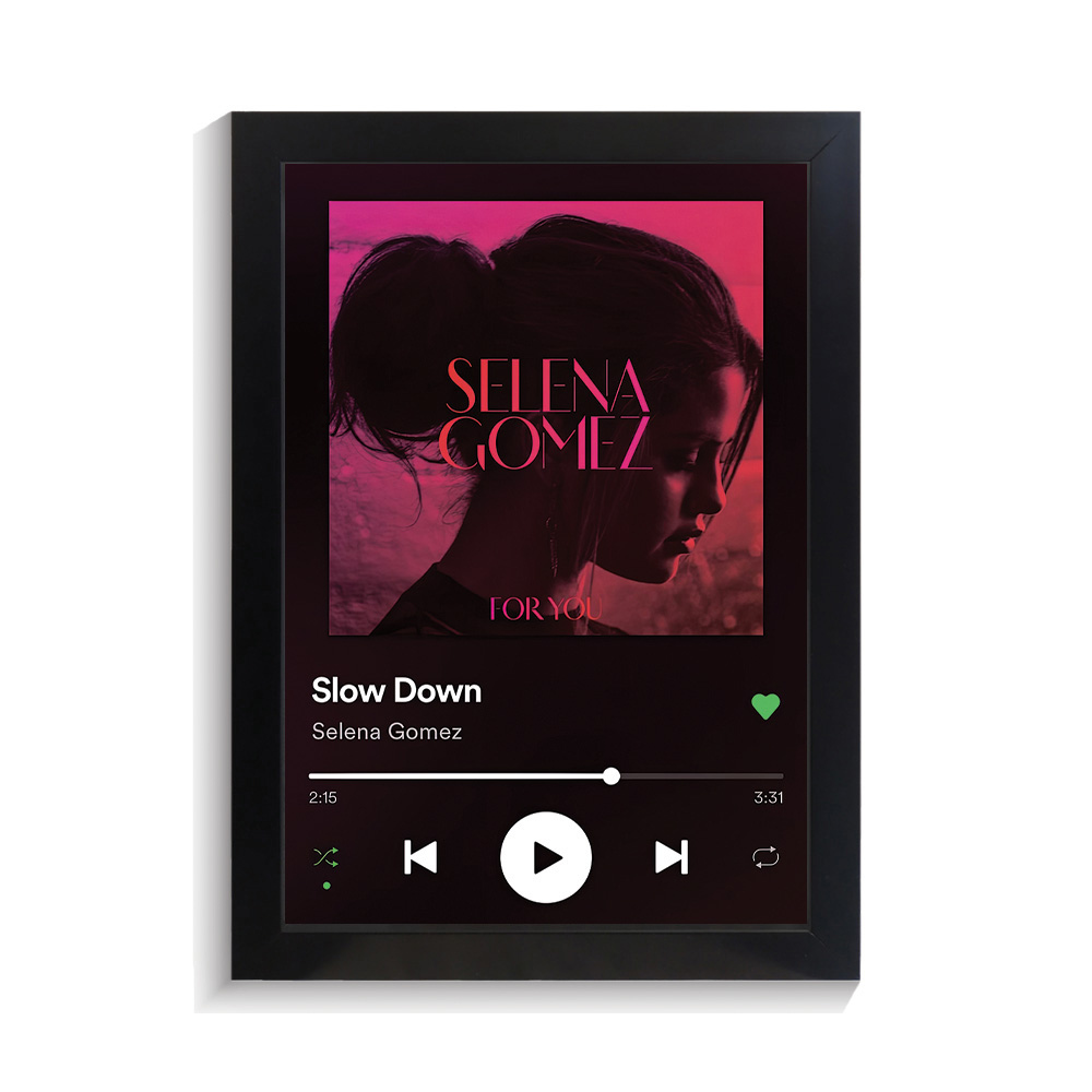 تابلو خواننده طرح موزیک پلیر slow down سلنا گومز کد PF-20531 تابلو خواننده طرح موزیک پلیر slow down سلنا گومز کد PF 20531